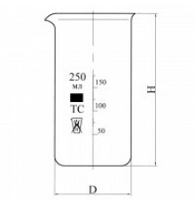 Стакан В-1-2000 высокий с делениями и носиком, ТС