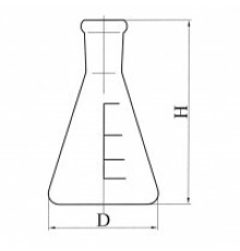 Колба коническая со шлифом КН-1-1000-29/32, с делениями, ТС