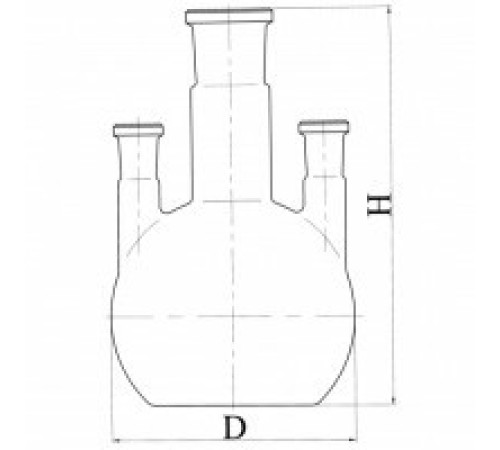 Колба ПГП-3 - 500 эскиз 2-650 3-горл