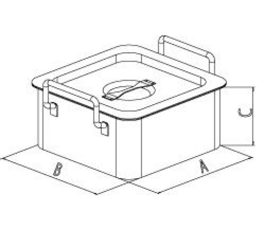 Контейнер Bochem с крышкой, квадратный, размеры 240x240x235 мм, нержавеющая сталь