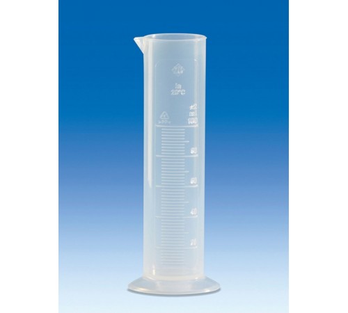 Цилиндр мерный VITLAB, 100 мл, класс B, рельефная шкала, PP Цилиндр мерный VITLAB, 100 мл, класс B, рельефная шкала, PP
